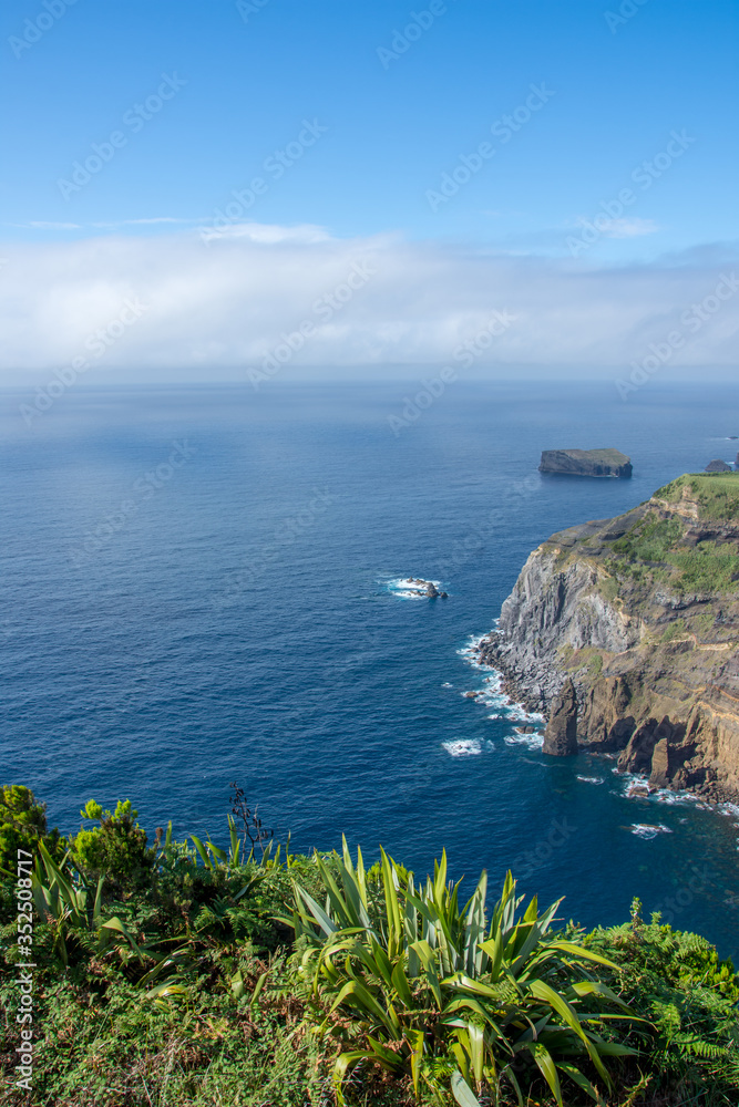 Walk on the Azores archipelago. Discovery of the island of Sao Miguel, Azores.sete citades