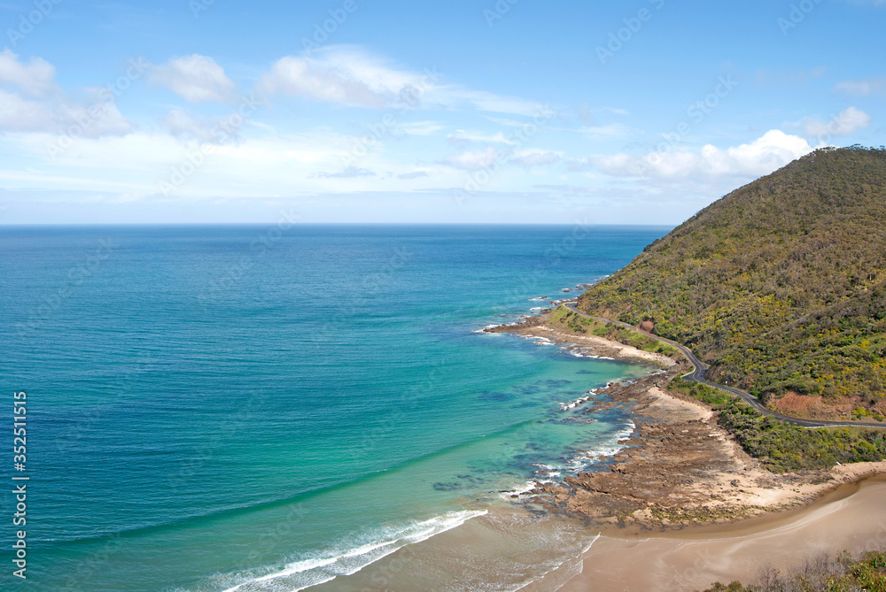 View on the coastline at the Great Ocean Road, Victoria, Australia