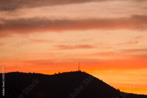 sunset over the mountains