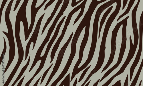 Striped zebra beige and brown pattern. Animal print  realistic texture.Seamless pattern for wallpaper  textile  fabric  interior. Vector illustration