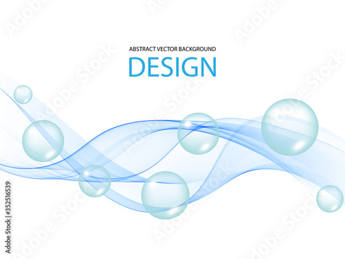 Abstract wave background with air bubbles. eps10