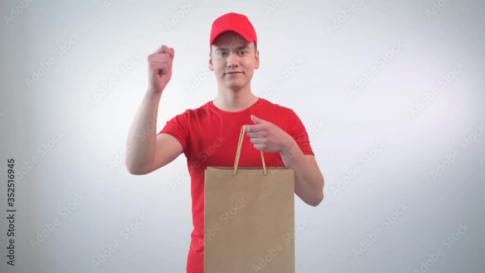 The delivery service delivered the products. The guy's knocking on the door. The delivery service delivered the products. The guy's knocking on the door.