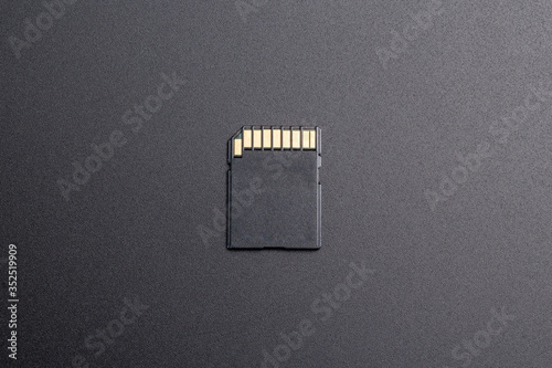 SDXC memory card on black background photo