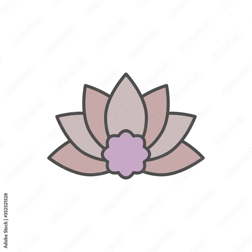 Lotus icon. Simple outline colored vector of beauty icons for ui and ux, website or mobile application