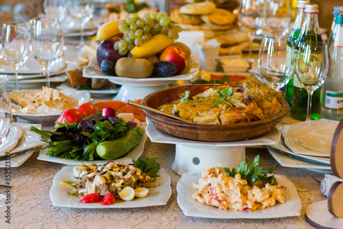Georgian tableful, food and drink