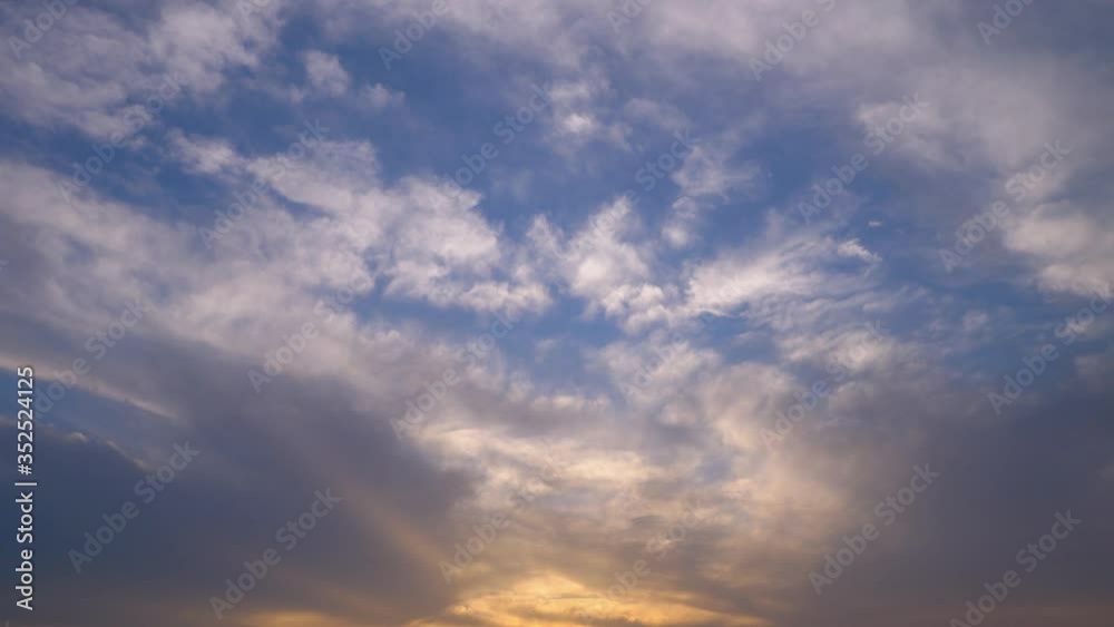 Beautiful sunset clouds in evening time, 4K Time lapse b roll shot, beautiful sky with clouds background. Beautiful sunset clouds in evening time, 4K Time lapse b roll shot, beautiful sky with clouds background.