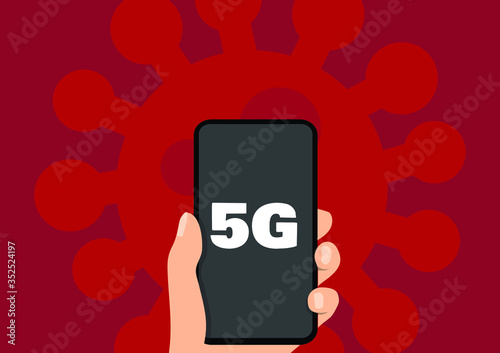 5G on a smartphone: 5G is the fifth generation technology standard for cellular networks. It has been linked by conspiracy theorists to the Coronavirus pandemic.