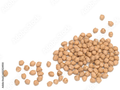 Chickpeas isolated on a white background, close-up