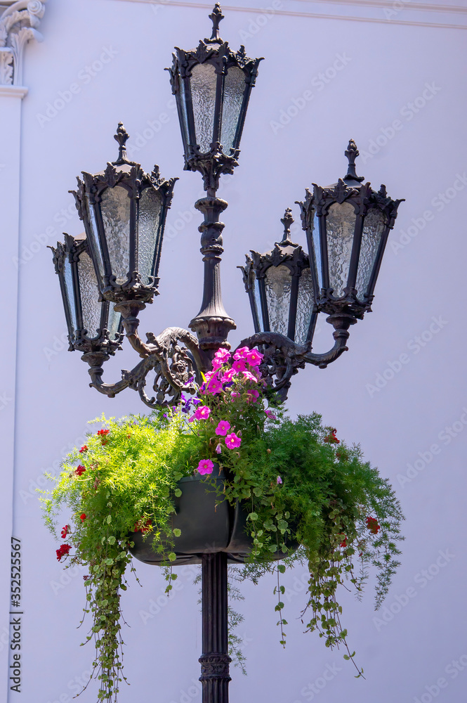 Street light with planter, Odessa, Ukraine