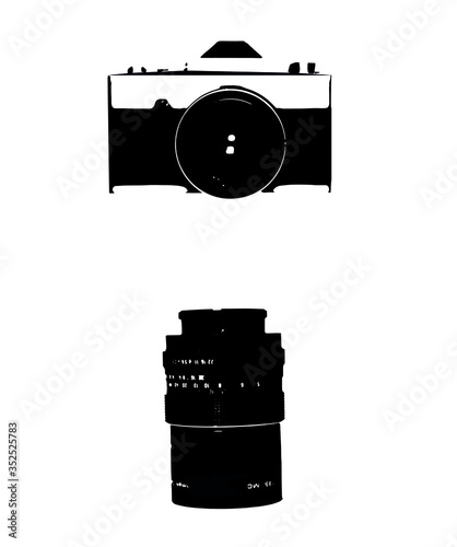 retro photo camera vector graphic