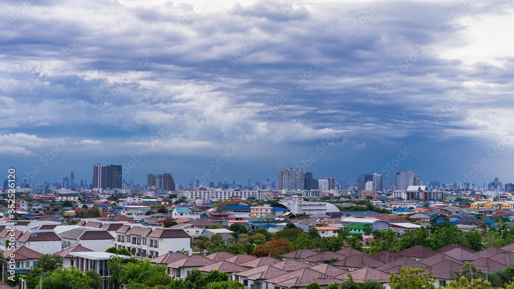 Cityscape of beautiful urban and cloudy sky in the evening
