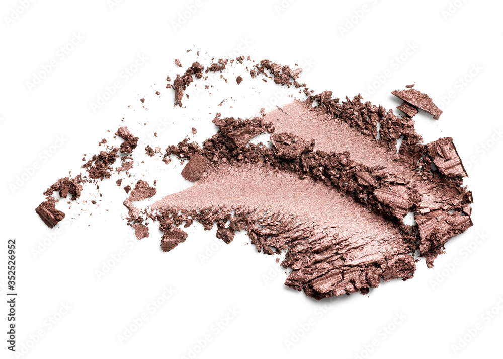 Crushed eye shadow isolated on white background Crushed eye shadow isolated on white background