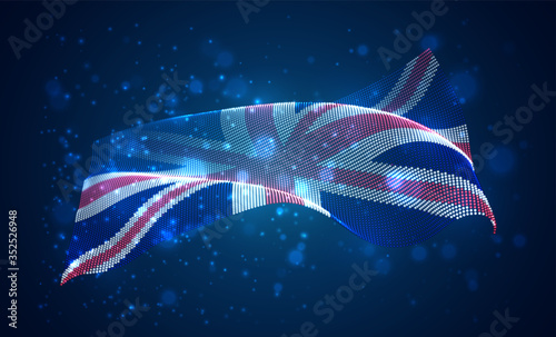 Vector bright glowing country flag of abstract dots. England © coffeemill