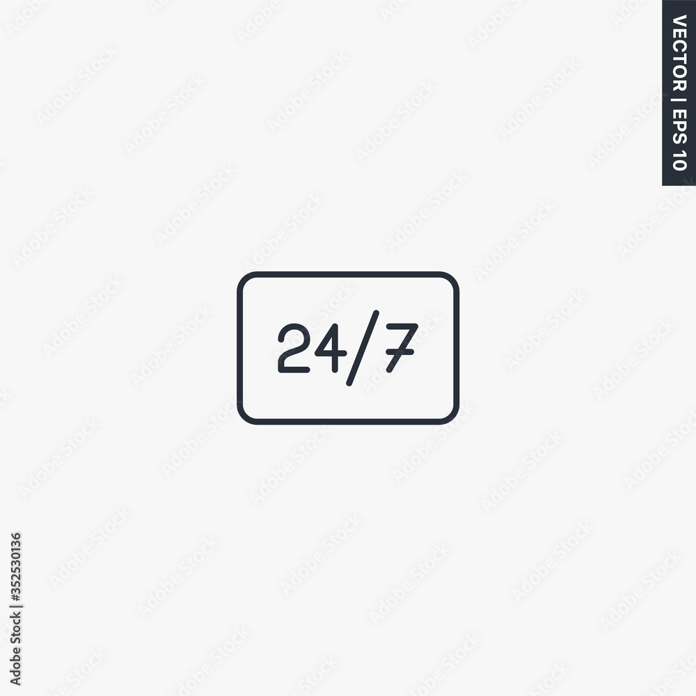 Week, linear style sign for mobile concept and web design Week, linear style sign for mobile concept and web design