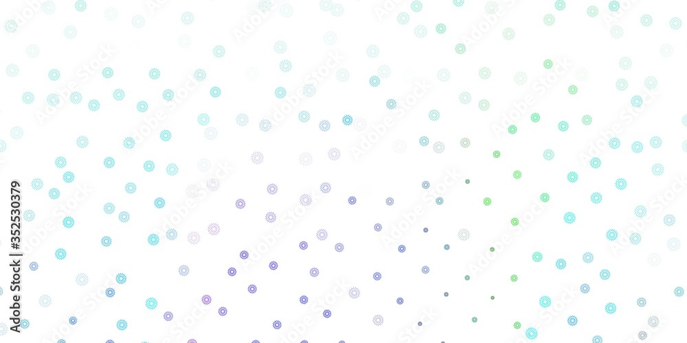 Light blue, green vector doodle texture with flowers. Light blue, green vector doodle texture with flowers.