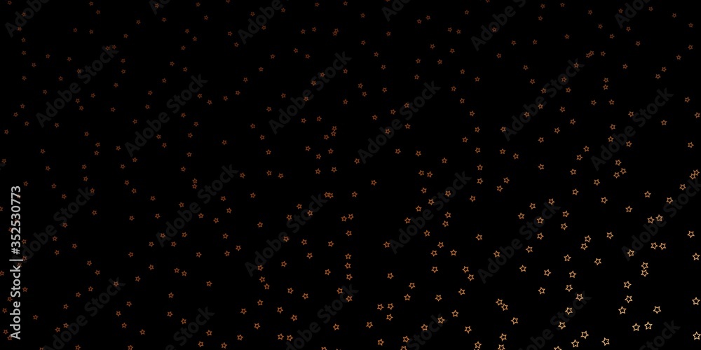 Dark Orange vector layout with bright stars. Colorful illustration with abstract gradient stars. Pattern for new year ad, booklets.