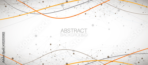 Template for science and technology presentation. Plexus style background.