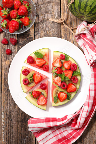watermelon with fresh berry fruit