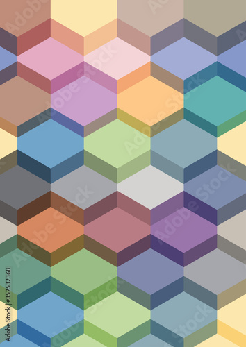 abstract colorful hexagon background mosaic tiles concept for book cover  background  wallpaper  template  pattern