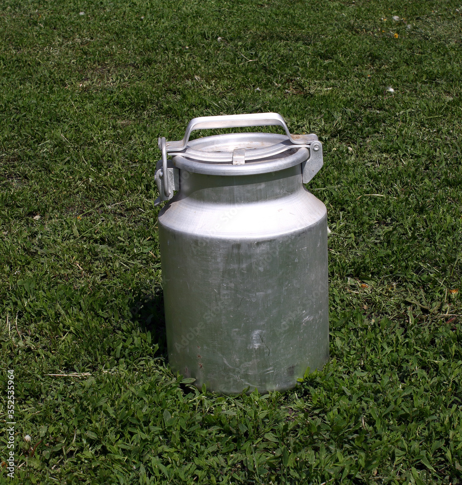 Aluminum milk can used in agriculture. Aluminum milk can used in agriculture.