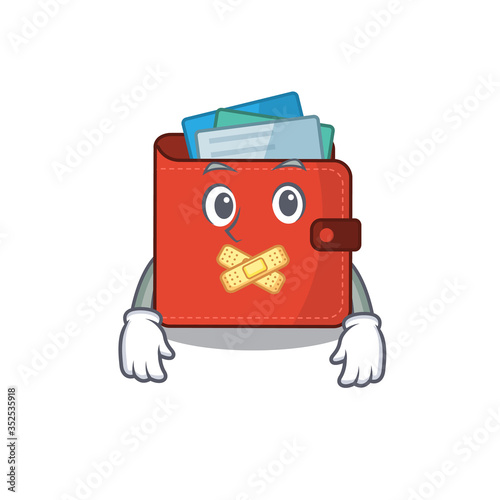 Card wallet cartoon character style having strange silent face