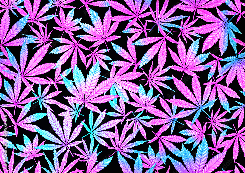 colorful neon weed backgrounds