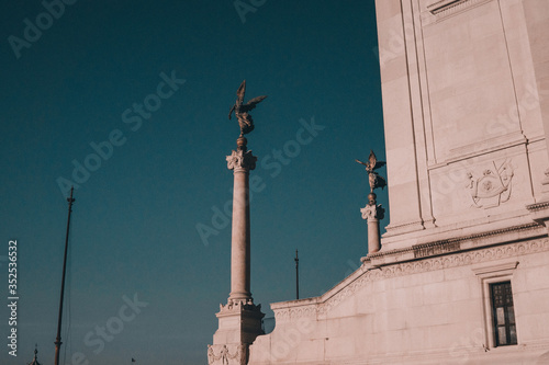 vitoria emanuelle in italy with blue sky statues