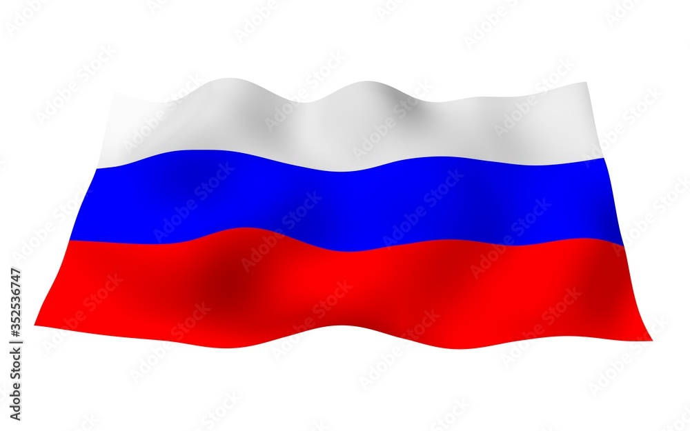 Waving flag of the Russian Federation. The National. State symbol of the Russia. 3D illustration Waving flag of the Russian Federation. The National. State symbol of the Russia. 3D illustration