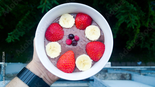 Healthy smoothie with fruit