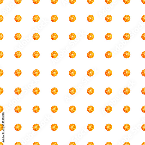 Fototapeta Naklejka Na Ścianę i Meble -  Seamless endless pattern of slices of juicy ripe red tomato. Design for wrapping paper, fabric and wallpaper.