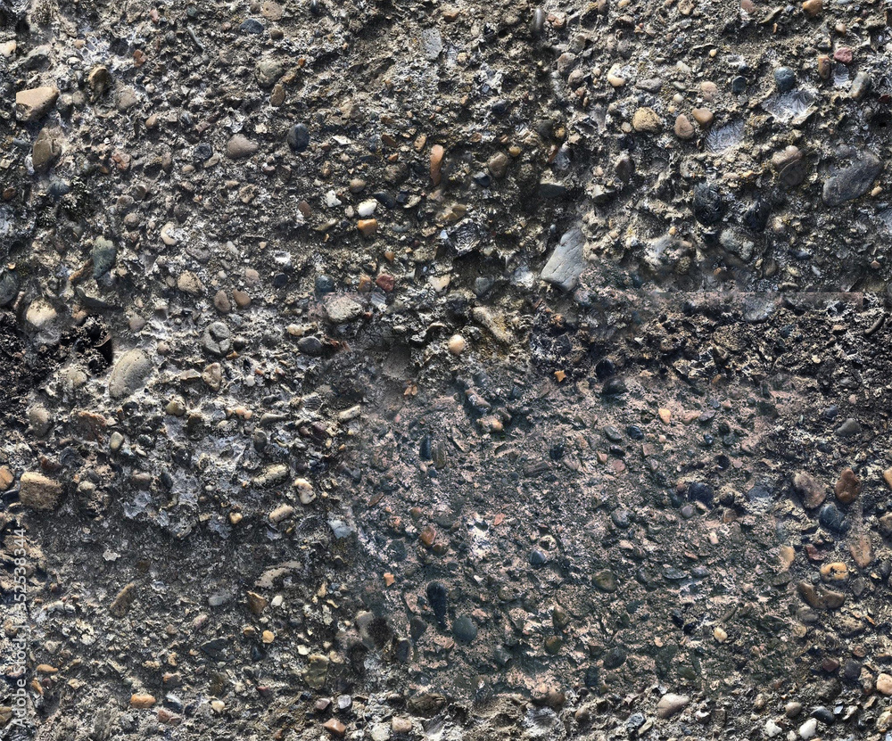 Asphalt texture - seamless background of wet close up surface for 3d modeling. Asphalt texture - seamless background of wet close up surface for 3d modeling.