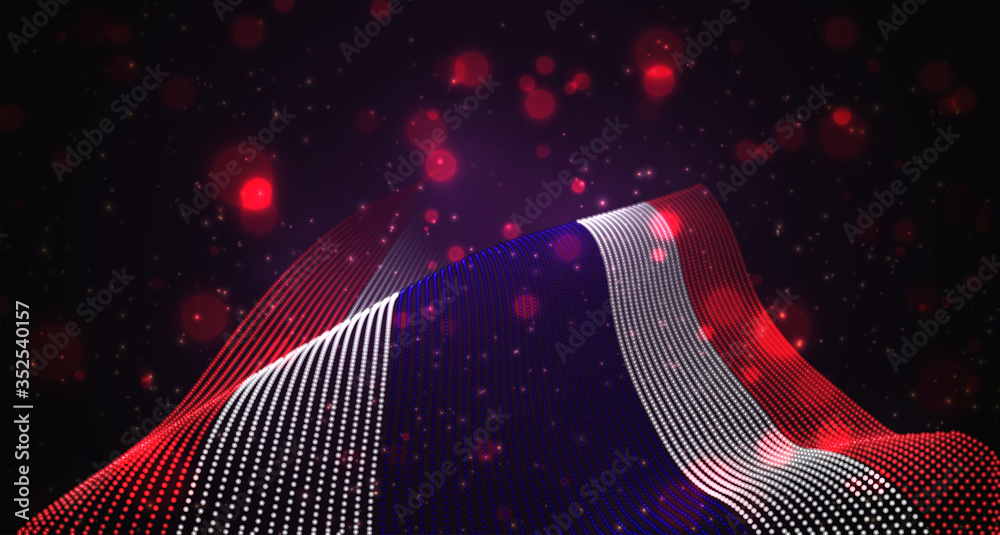 Vector bright glowing country flag of abstract dots. Thailand Vector bright glowing country flag of abstract dots. Thailand