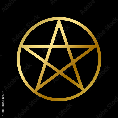 Wicca pentagram symbol isolated occult star sign