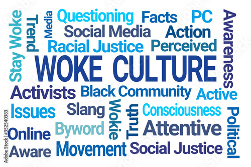 Woke Culture Word Cloud on White Background © Robert Wilson