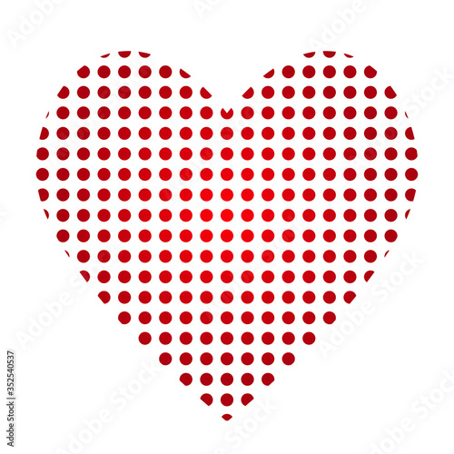 Red heart love and romantic symbol for Valentine Day holiday greeting card, banner or posted on white, stock vector illustration