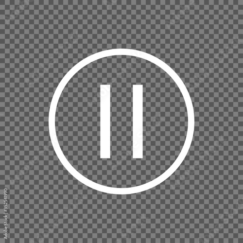 Pause button vector icon isolated on transparent background