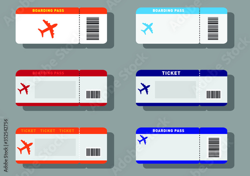 Boarding pass airline tickets vector