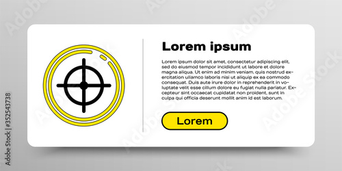 Line Target sport for shooting competition icon isolated on white background. Clean target with numbers for shooting range or shooting. Colorful outline concept. Vector.