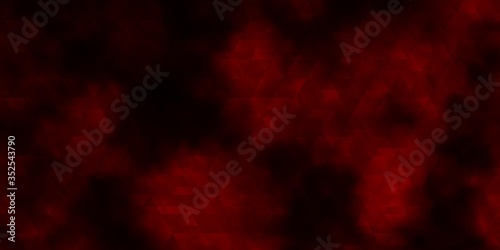 Dark Red vector template with lines, triangles.