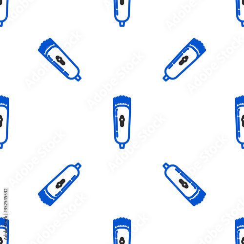 Line Electrical hair clipper or shaver icon isolated seamless pattern on white background. Barbershop symbol. Colorful outline concept. Vector.