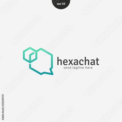 Hexagonal chat logo design