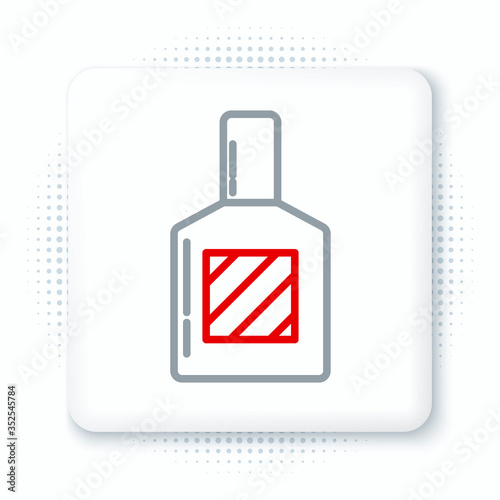 Line Aftershave icon isolated on white background. Cologne spray icon. Male perfume bottle. Colorful outline concept. Vector.