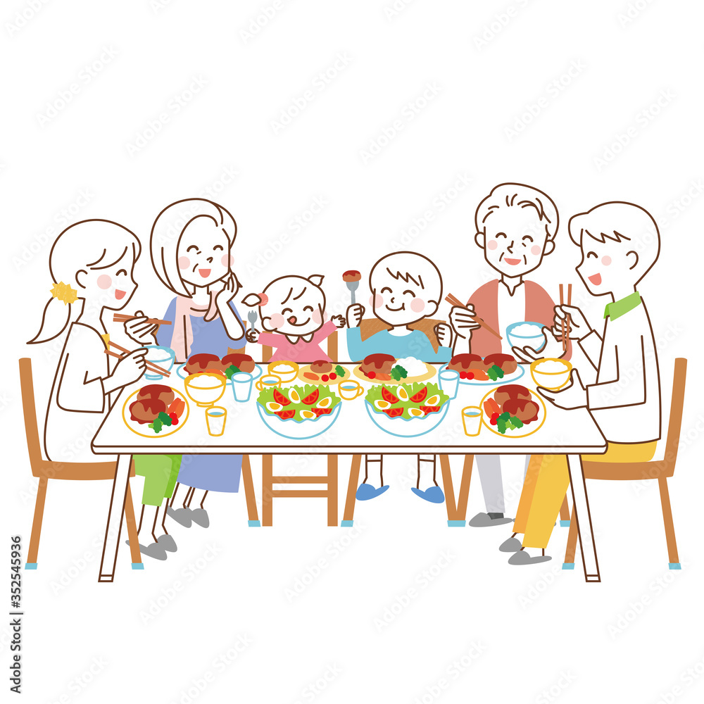 Fototapeta 家族 食事 夕食 3世代 3世帯 大勢 食卓 シンプル かわいい 団らん ハンバーグ サラダ ライフスタイル 明るい 祖父母 祖父 祖母 おじいちゃん おばあちゃん 兄妹 6人 親子 子供 楽しい 父親 母親 お父さん Fototapeta 家族 食事 夕食 3世代 3世帯 大勢 食卓 シンプル かわいい 団らん ハンバーグ サラダ ライフスタイル 明るい 祖父母 祖父 祖母 おじいちゃん おばあちゃん 兄妹 6人 親子 子供 楽しい 父親 母親 お父さん