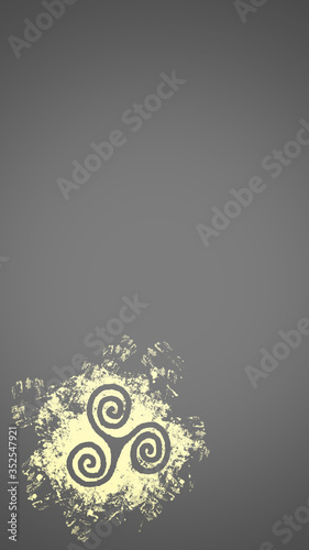 Grey Phone Wallpaper with Copy Space and Grunge Triskel