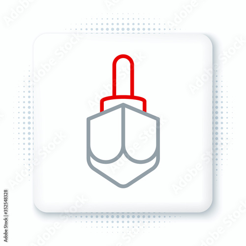 Line Hanukkah dreidel icon isolated on white background. Colorful outline concept. Vector. photo