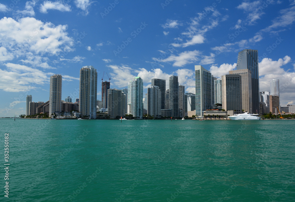 Miami Downtown city skyscrapers waterfront