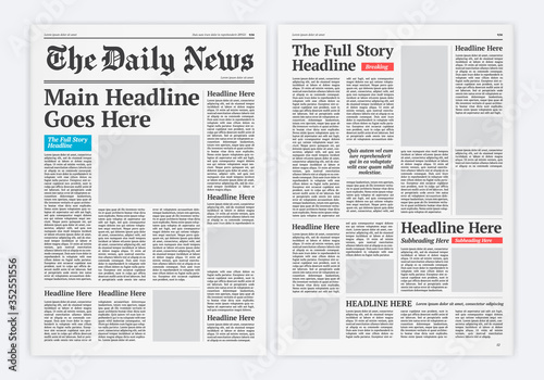 Graphical Layout Newspaper Template photo