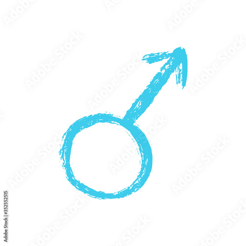 Isolated hand draw male sign