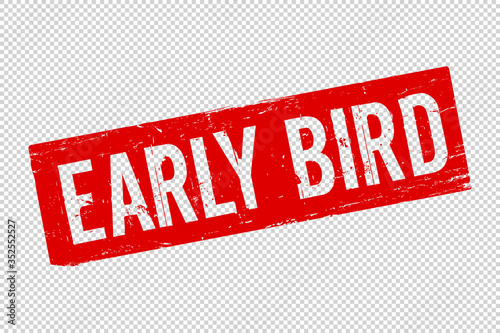 Isolated Early Bird red stamp