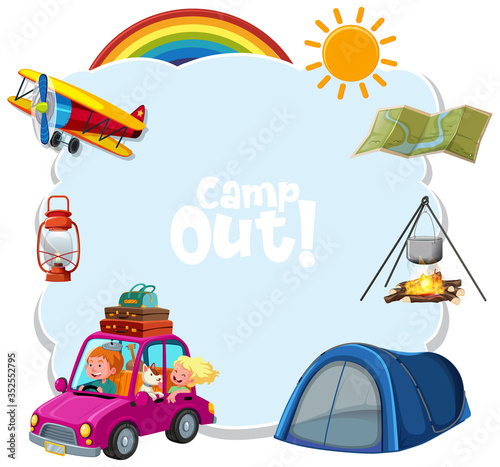 Background template with camping theme